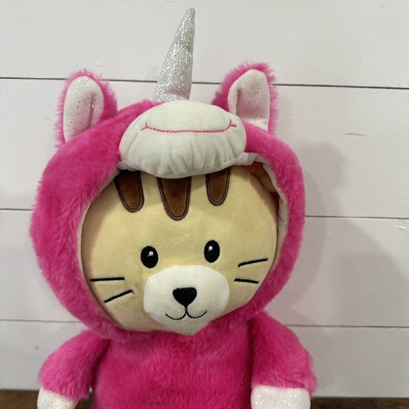 Spark Create Imagine Cat Kitten Plush Pink Unicorn Costume 18" Stuffed Animal - Picture 4 of 8